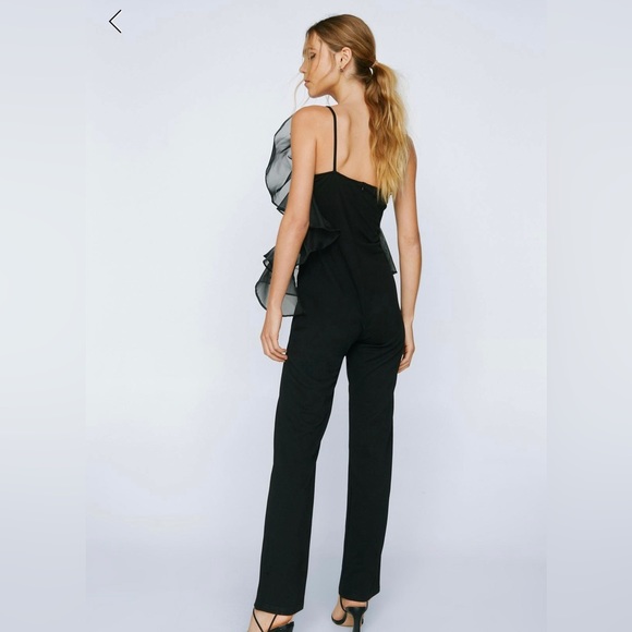Strapless Jumpsuit with Structured Frill - Picture 2 of 4